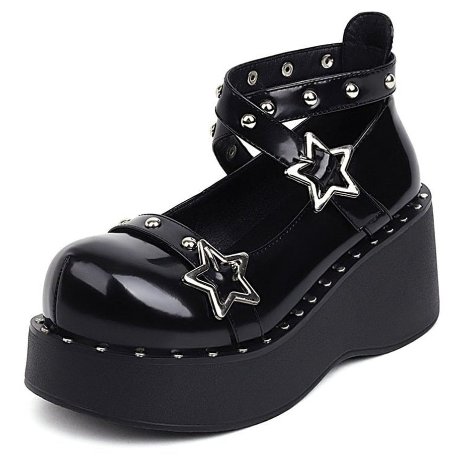 Y2k Mary Janes Wedges Shoes