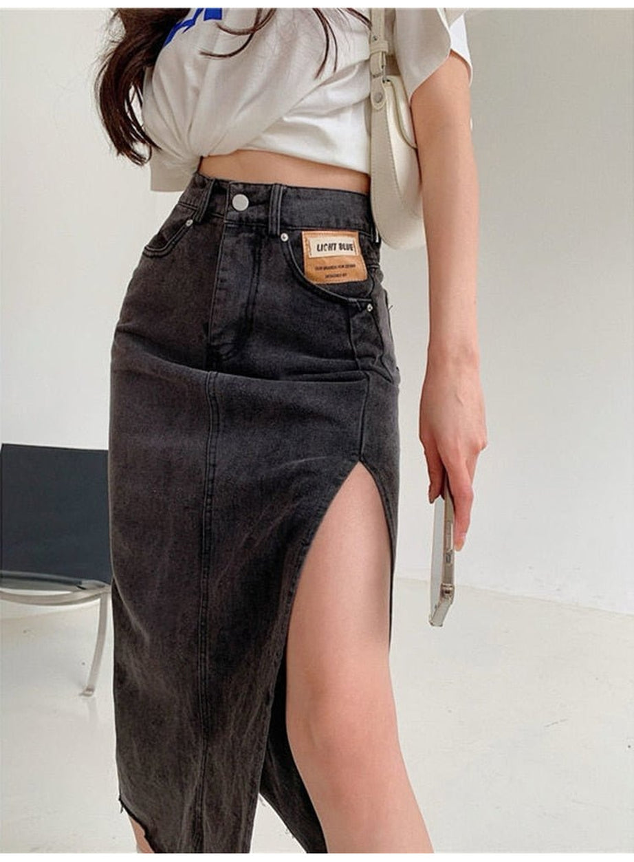 Y2k Maxi Jeans Skirt