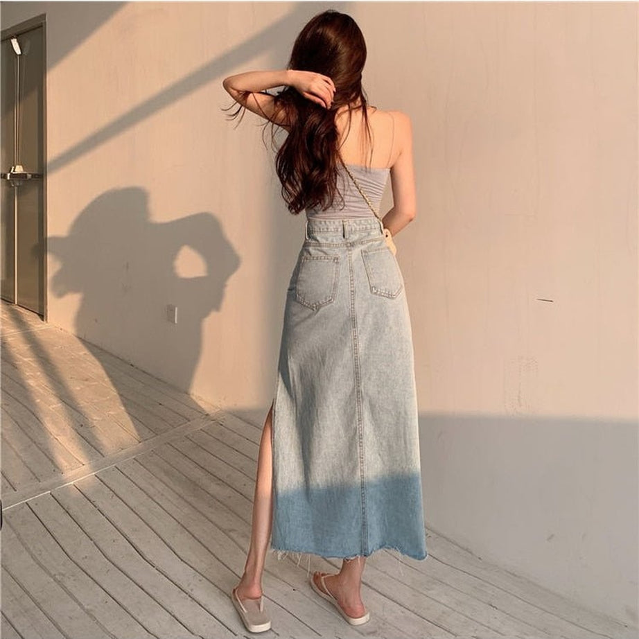 Y2k Maxi Jeans Skirt