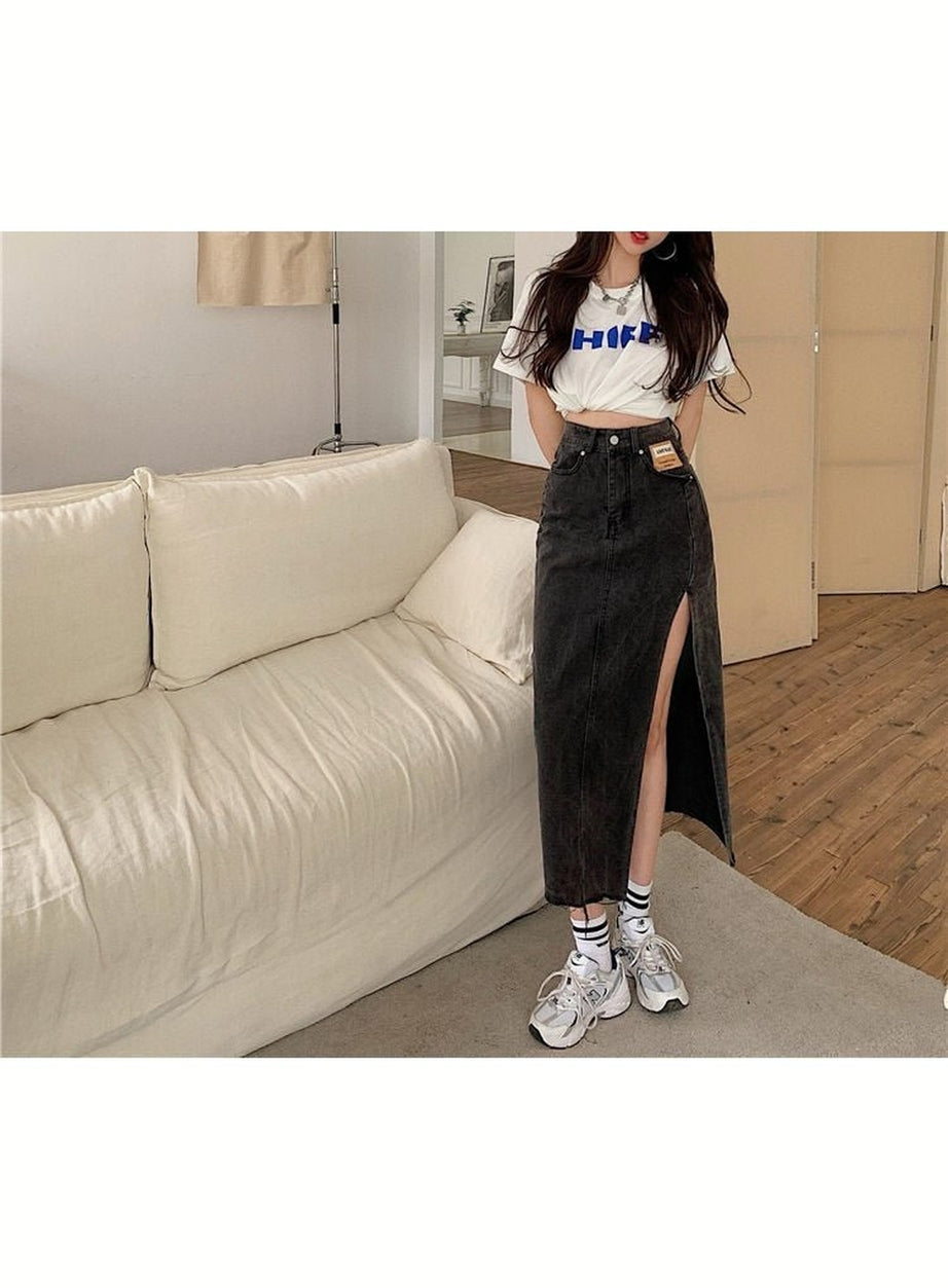 Y2k Maxi Jeans Skirt