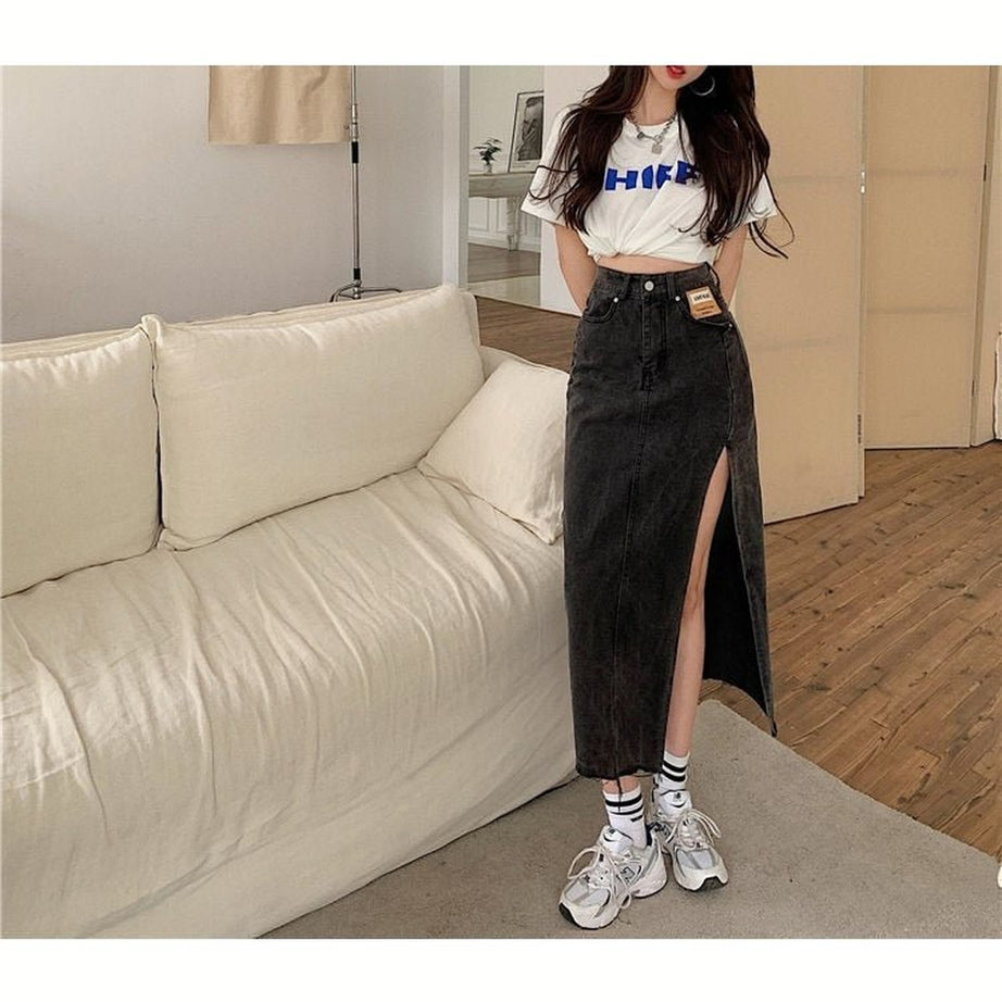 Y2k Maxi Jeans Skirt
