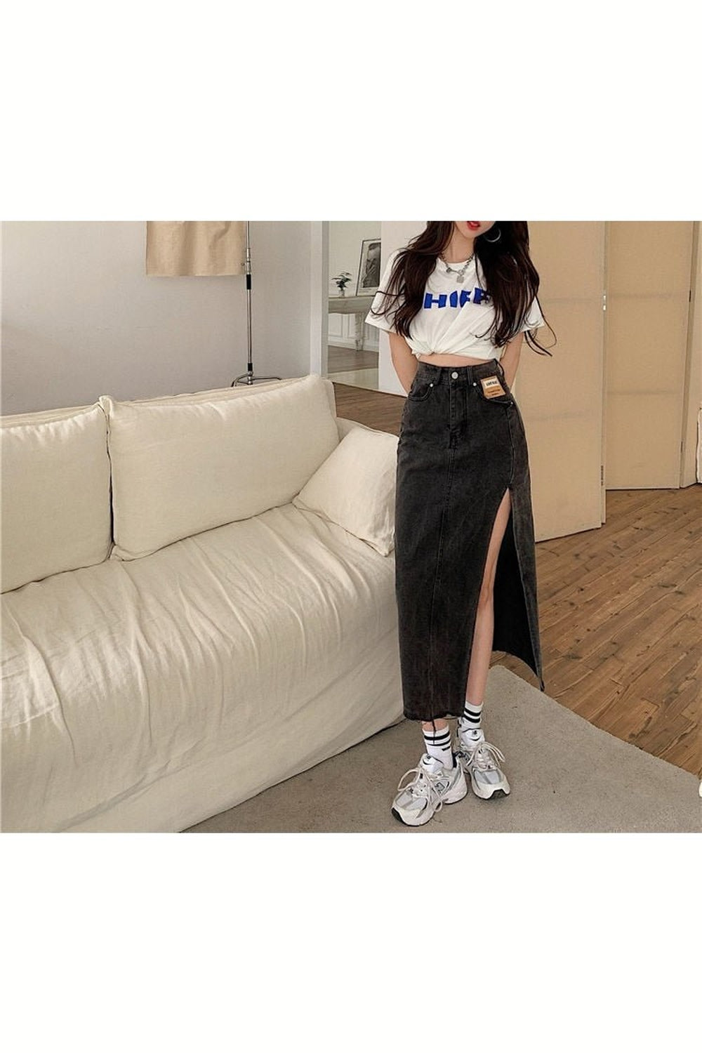 Y2k Maxi Jeans Skirt