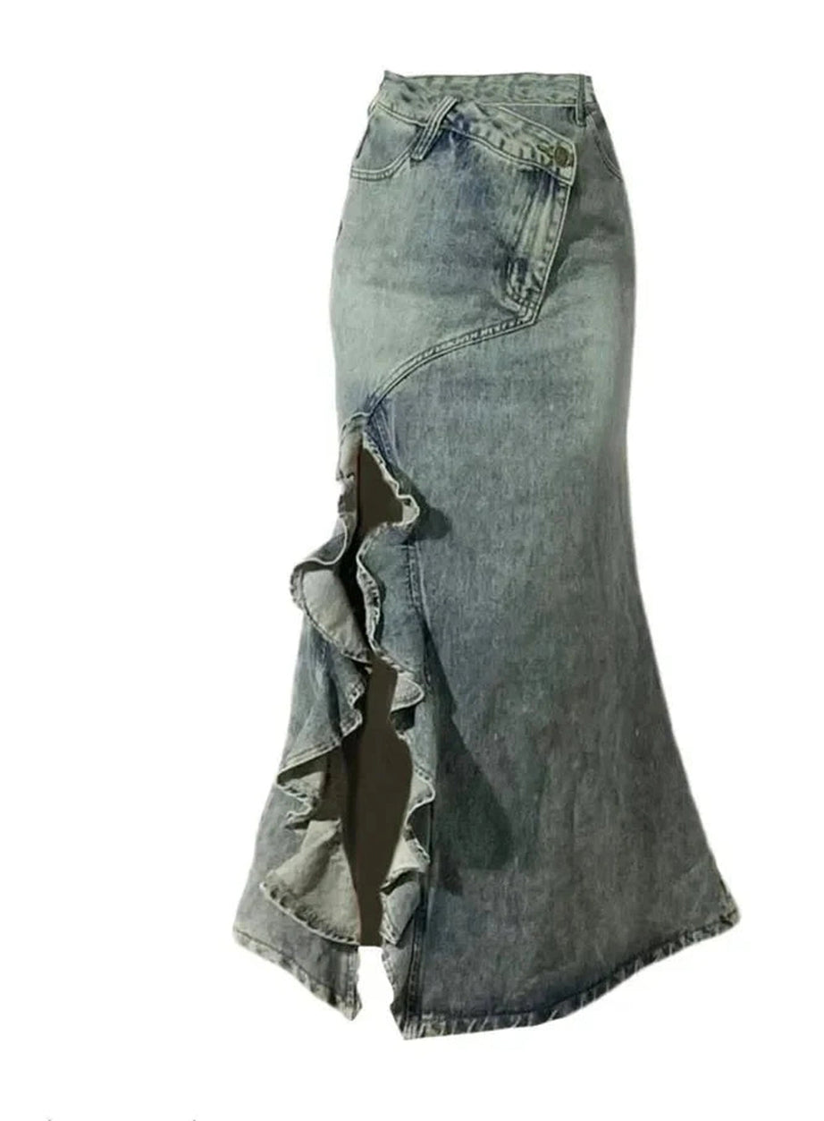 Y2k Mermaid Denim Skirt