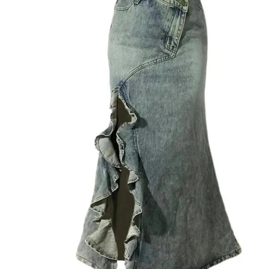 Y2k Mermaid Denim Skirt