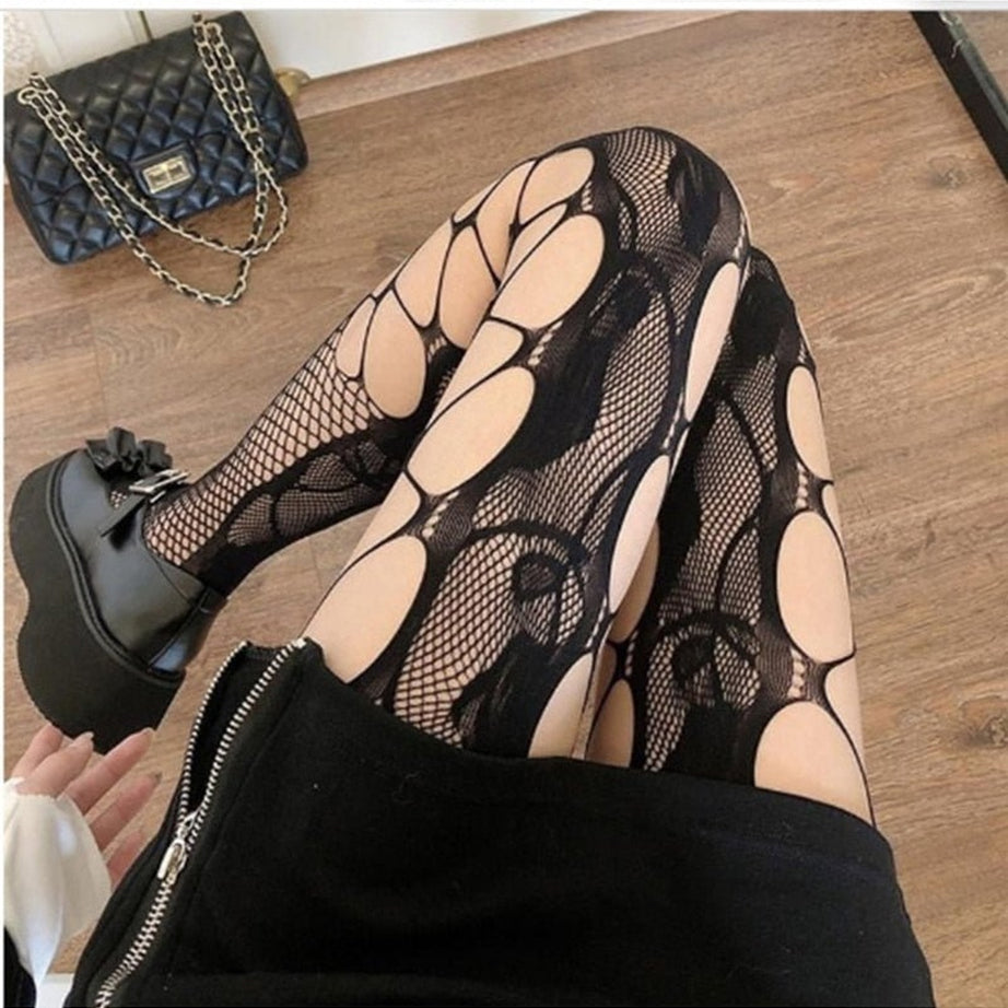 Y2k Mesh Fishnet Hollowed-out Stockings