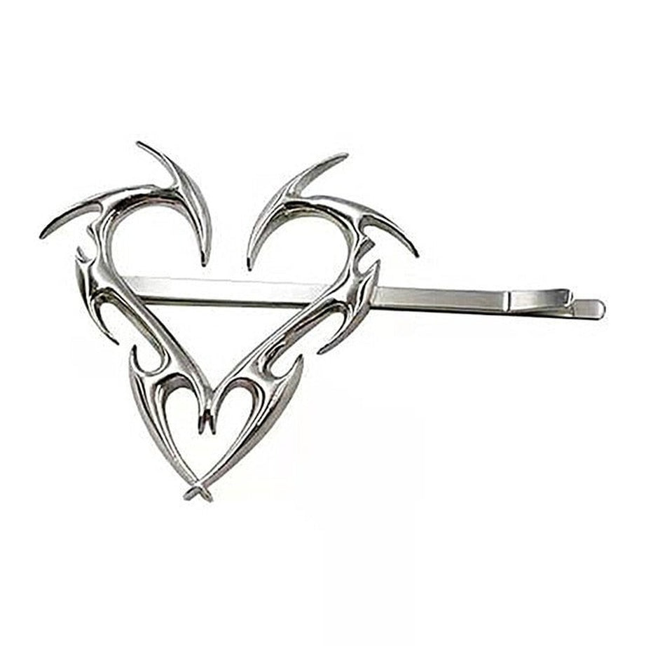 Y2k Metal Love Heart Hair Clip