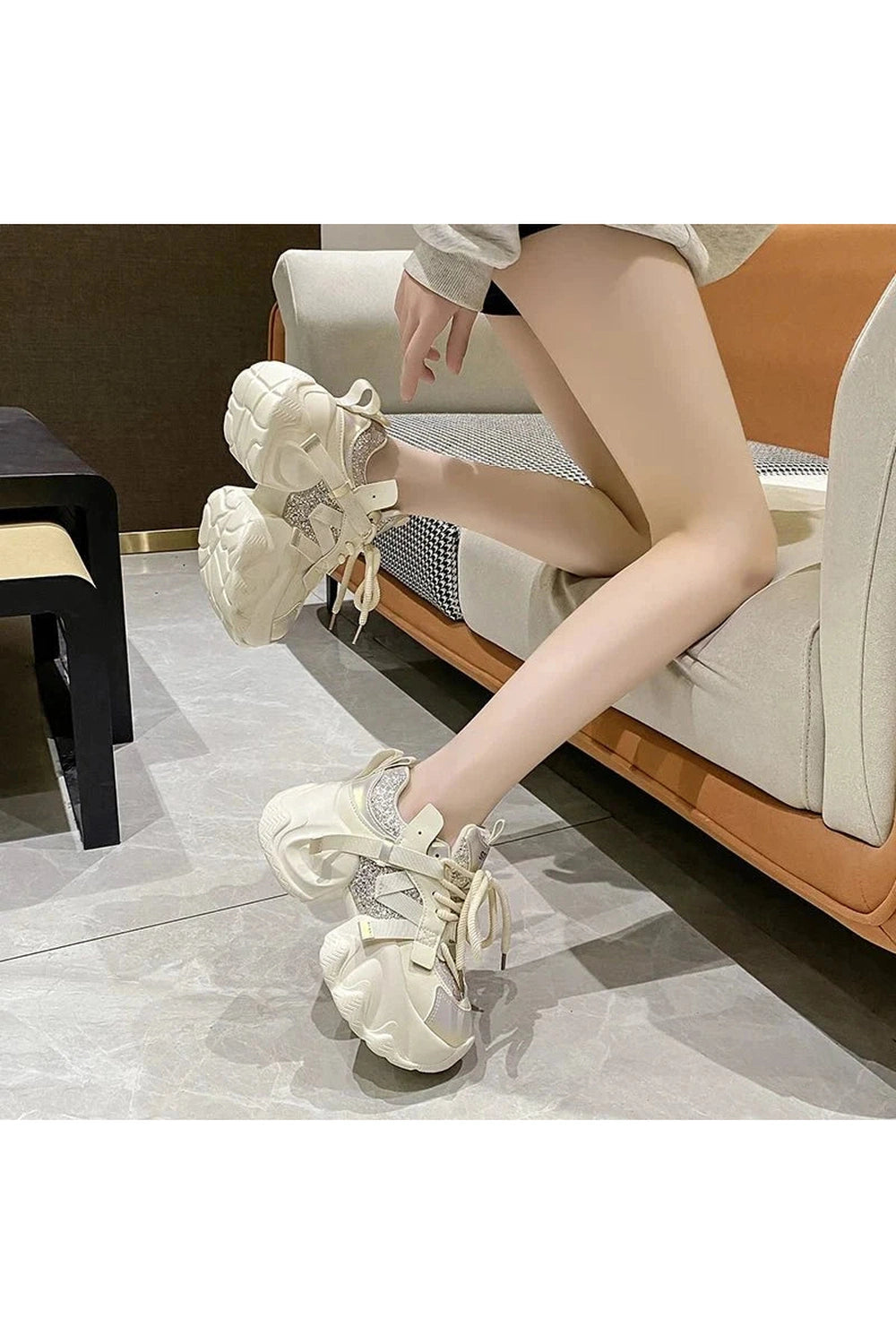 Y2k Metallic Violet Chunky Sneakers