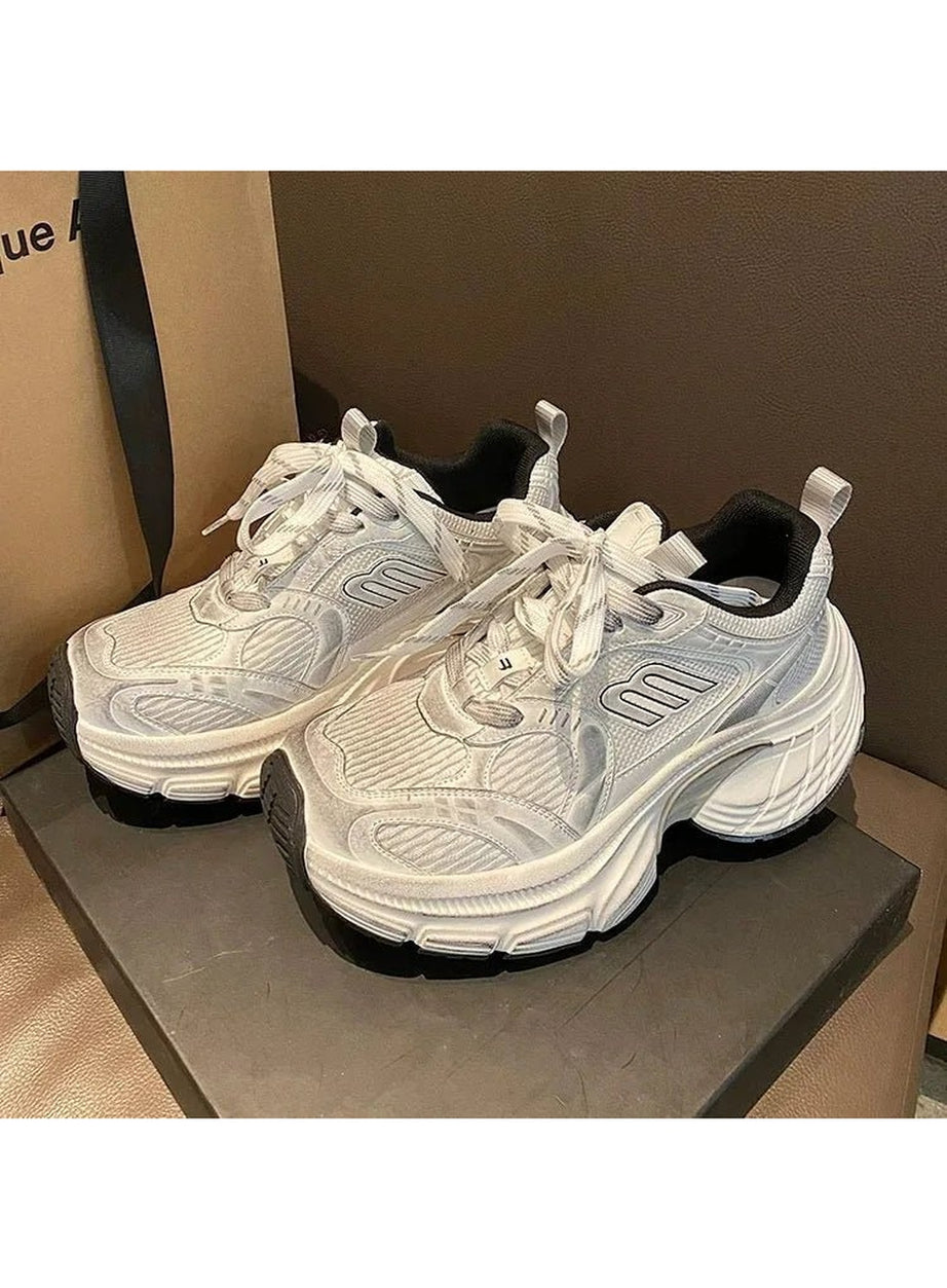 Y2k Metallic Violet Chunky Sneakers