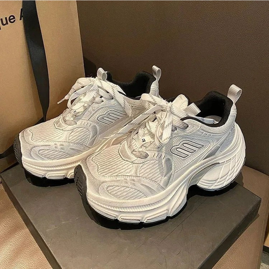 Y2k Metallic Violet Chunky Sneakers