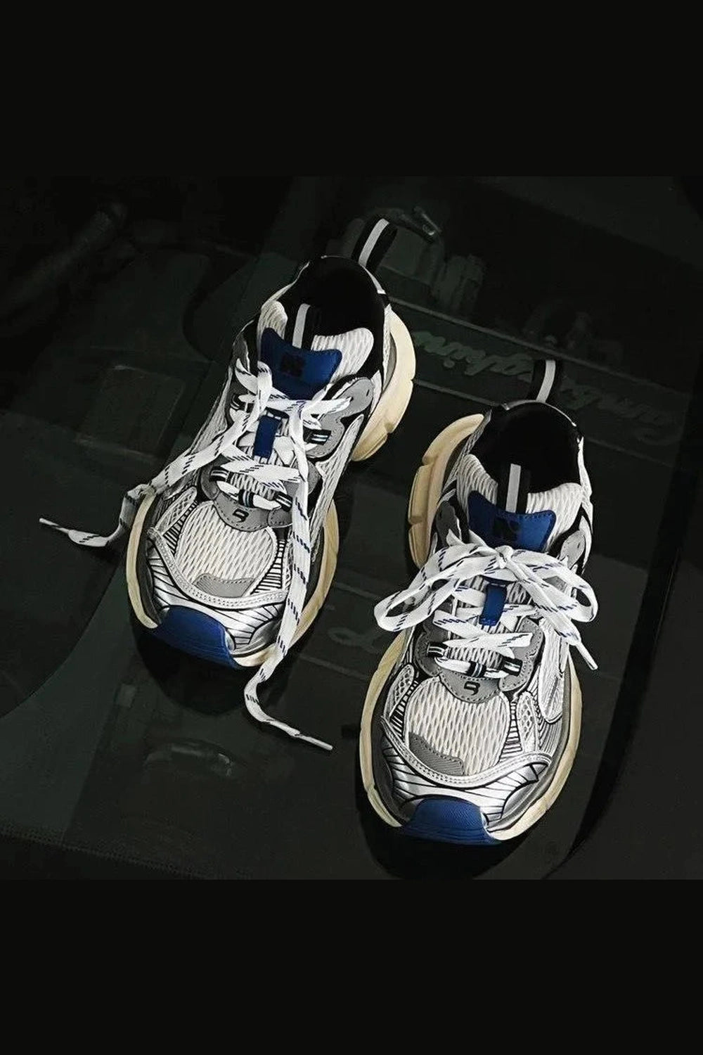 Y2k Metallic Violet Chunky Sneakers