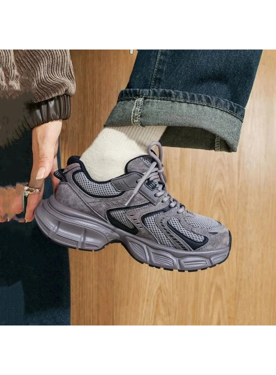 Y2k Metallic Violet Chunky Sneakers