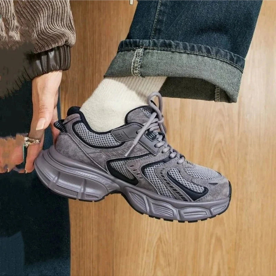 Y2k Metallic Violet Chunky Sneakers