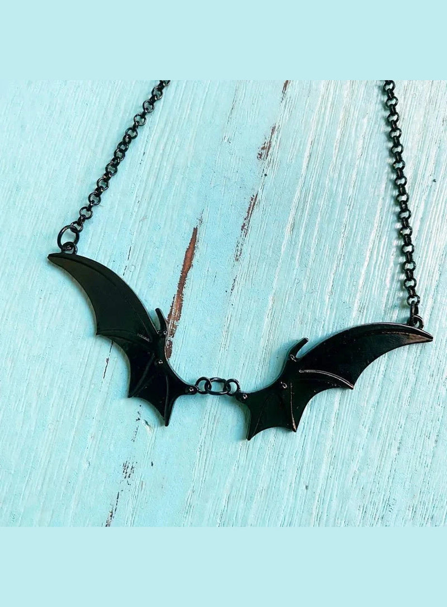 Y2k Midnight Bat Wing Necklace