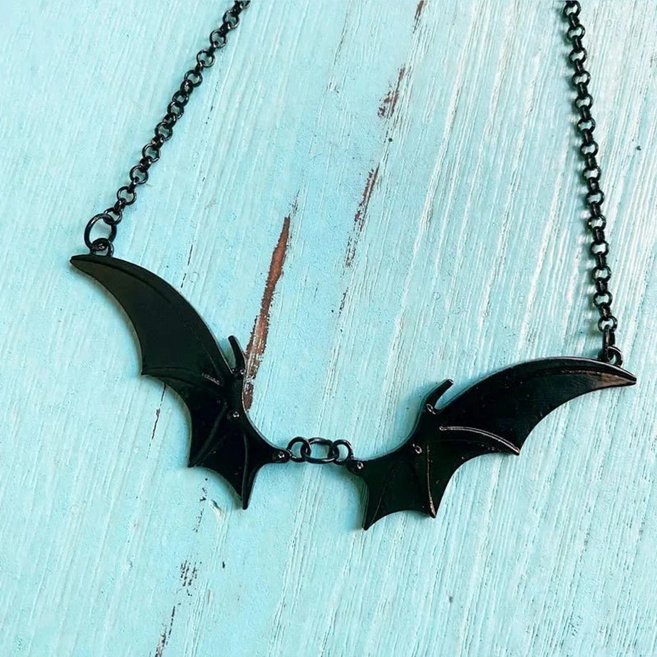 Y2k Midnight Bat Wing Necklace