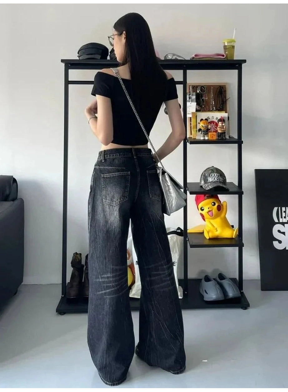 Y2k Midnight Groove Wide Leg Jeans