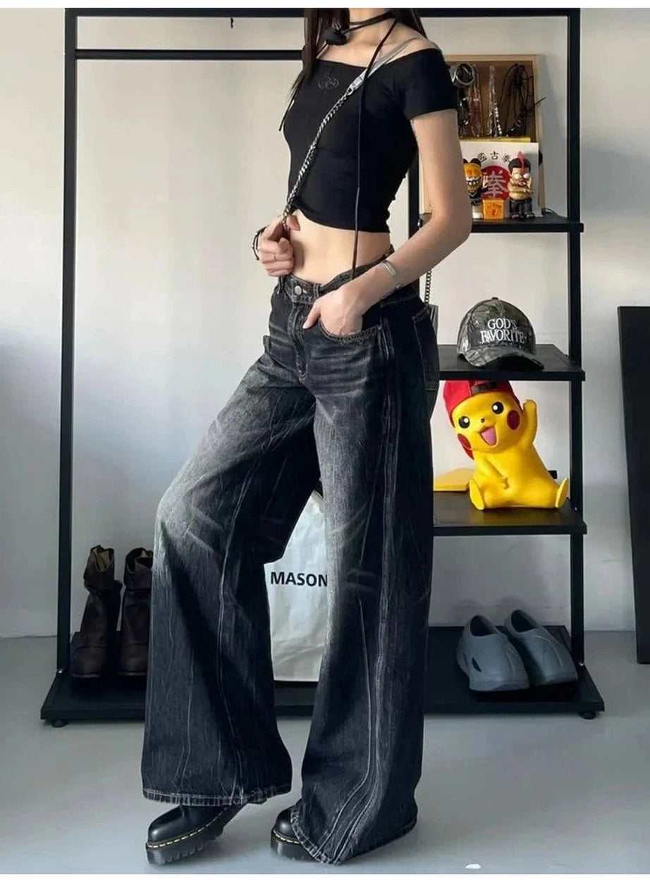 Y2k Midnight Groove Wide Leg Jeans