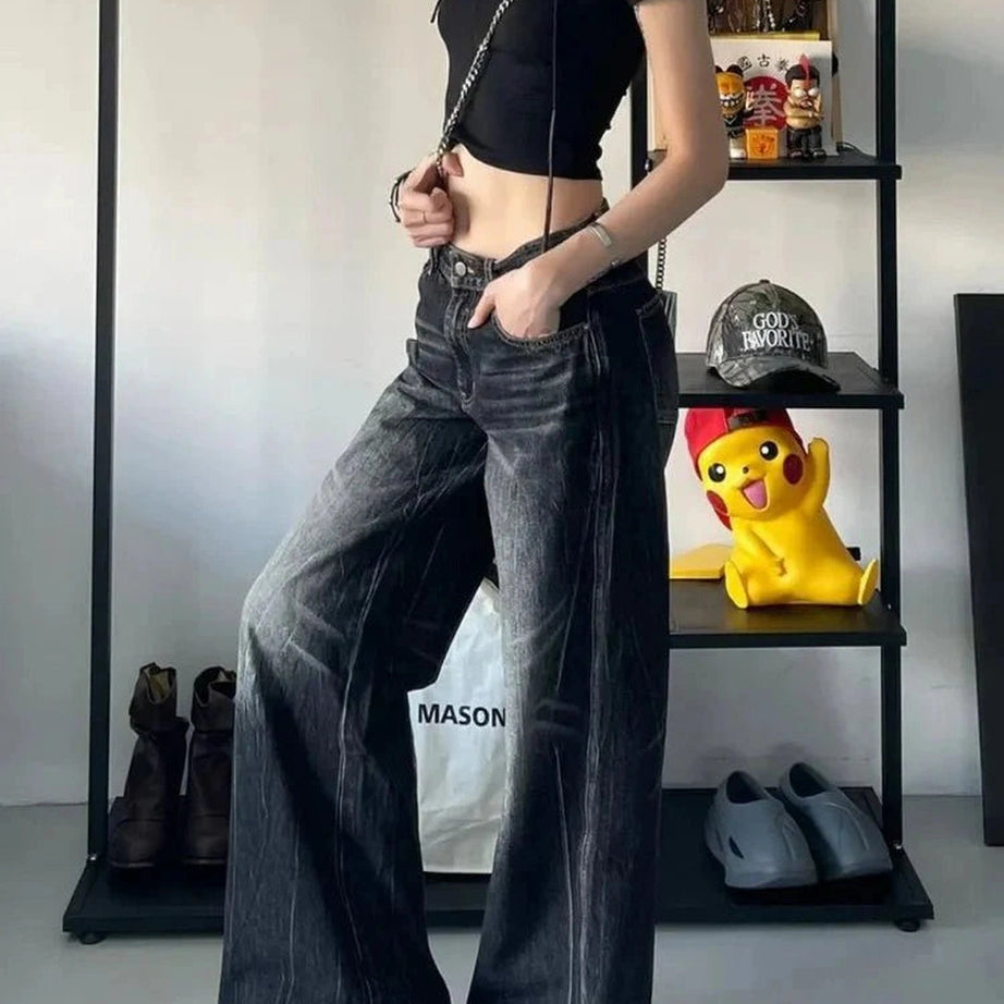 Y2k Midnight Groove Wide Leg Jeans