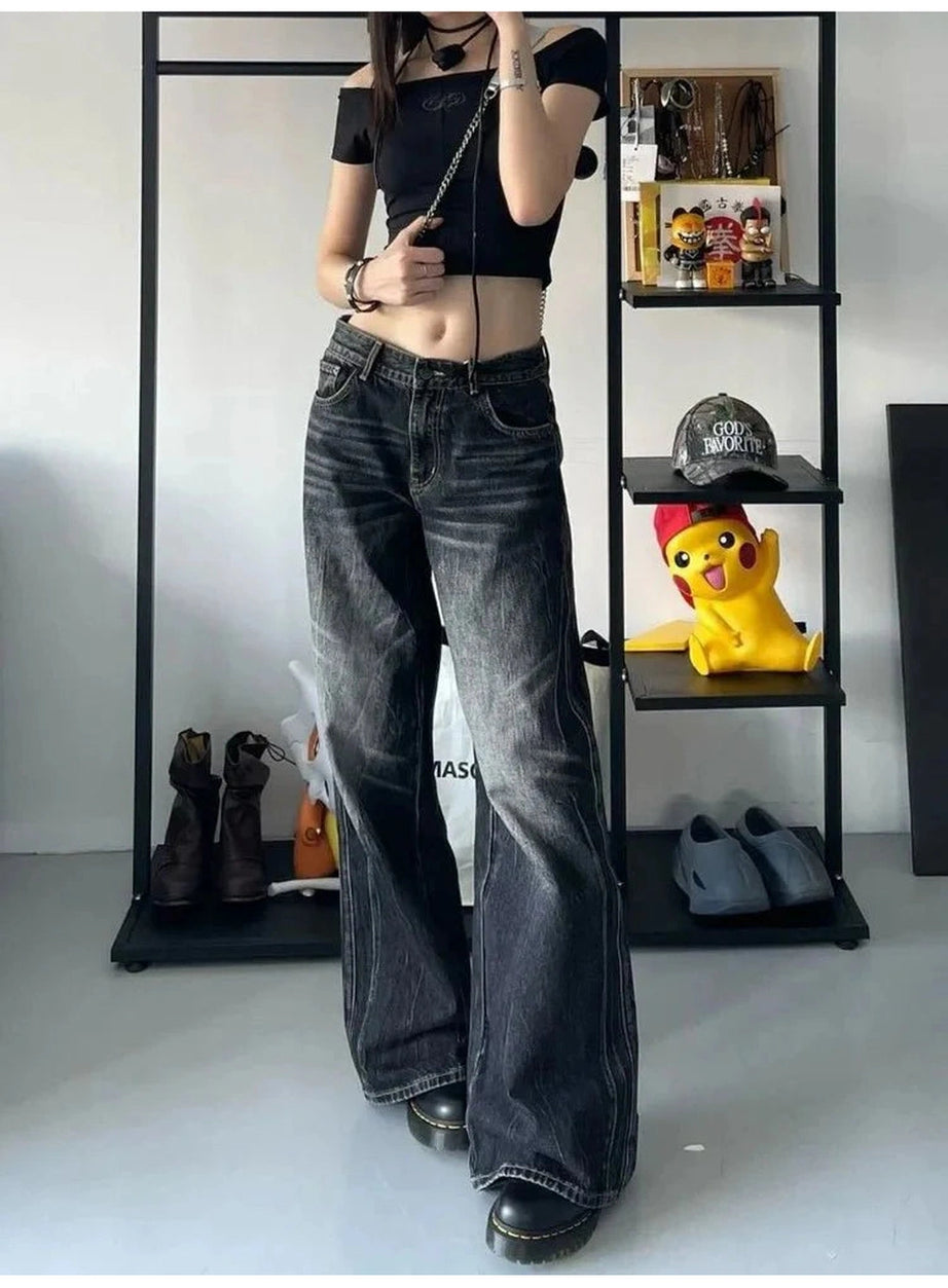 Y2k Midnight Groove Wide Leg Jeans