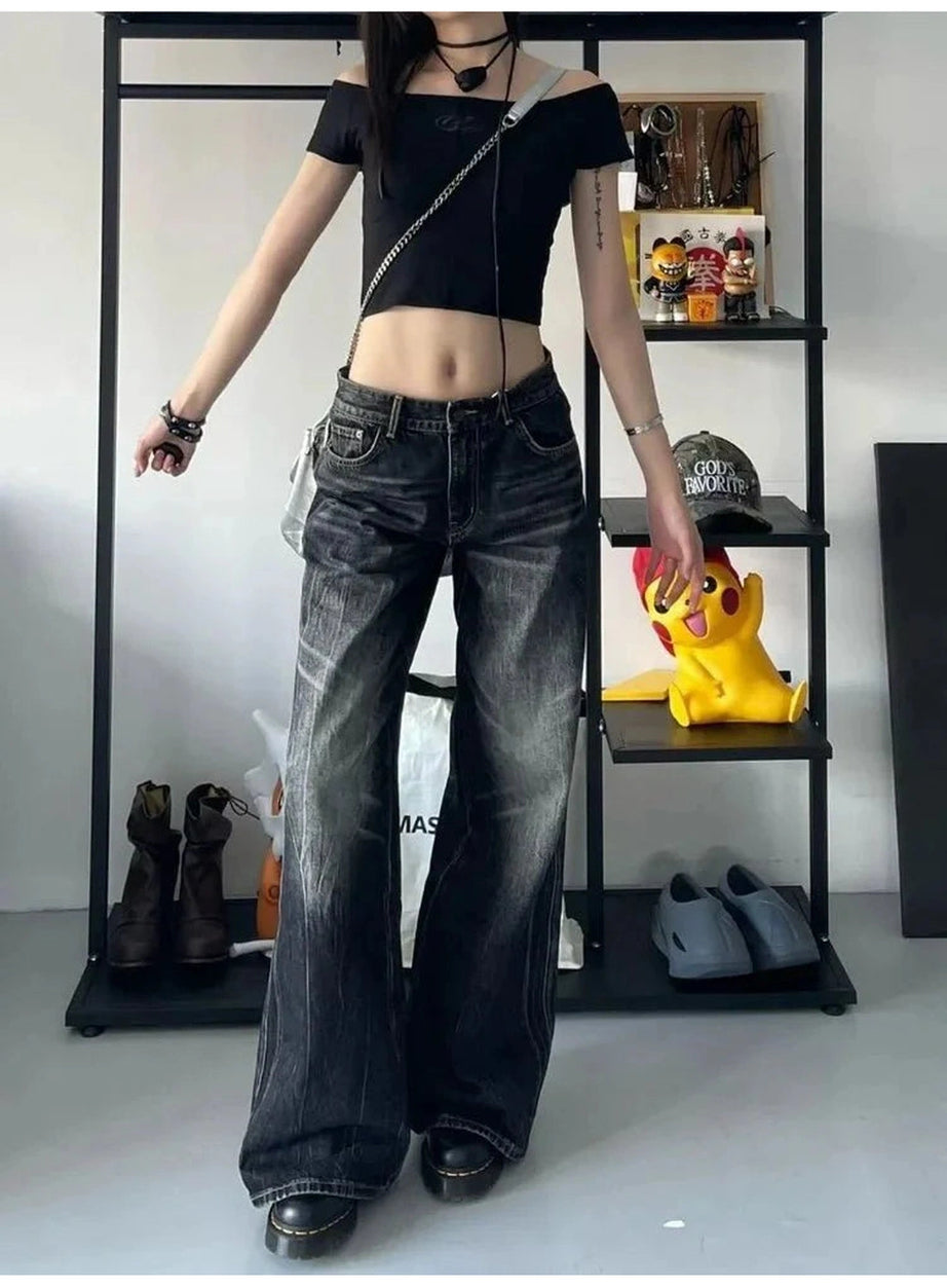 Y2k Midnight Groove Wide Leg Jeans