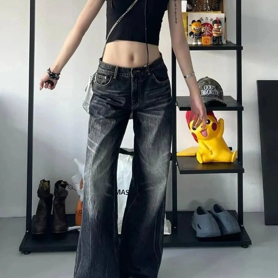 Y2k Midnight Groove Wide Leg Jeans