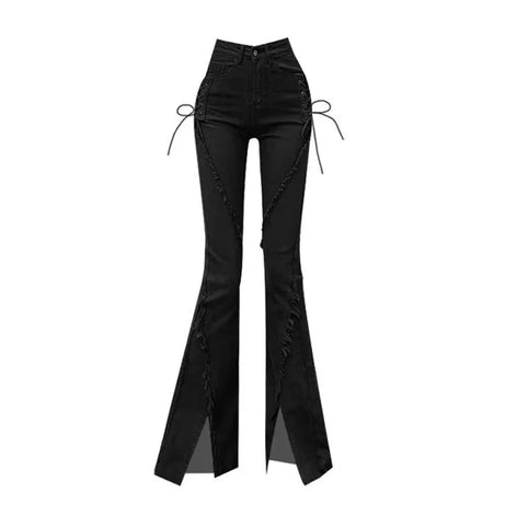 Midnight Lace - Up Flare Jeans - Jeans