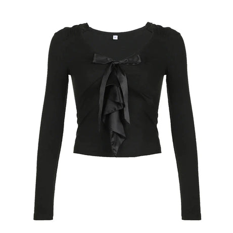 Midnight Mystique Bow Blouse -