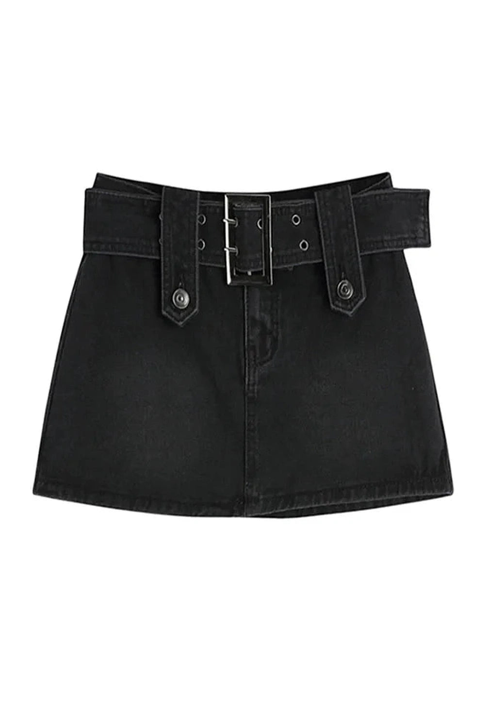 Y2k Midnight Rebel Belted Mini Skirt