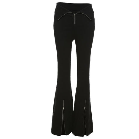 Minimalist Black Flare Pants - Pants