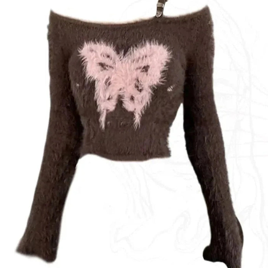 Y2k Mocha Love Plush Crop Top