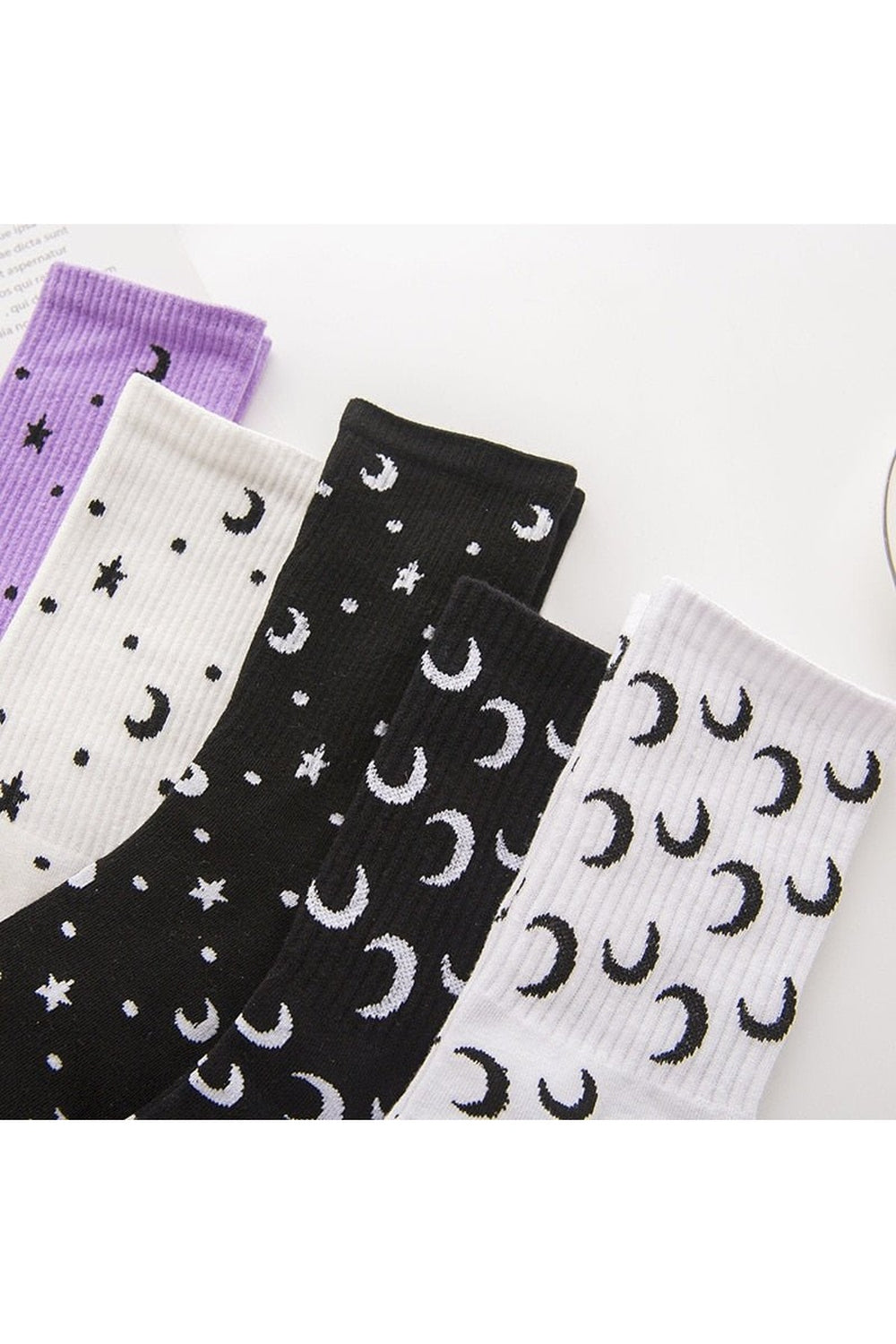 Y2k Moon Cotton Socks