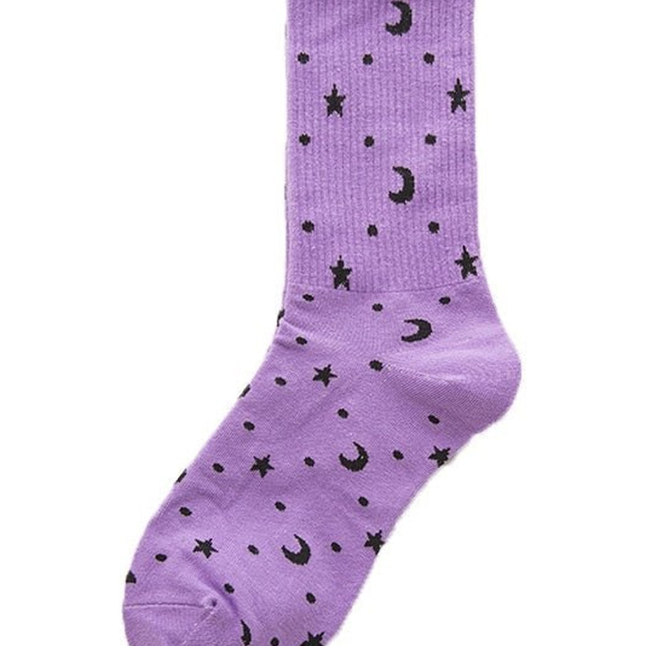 Y2k Moon Cotton Socks