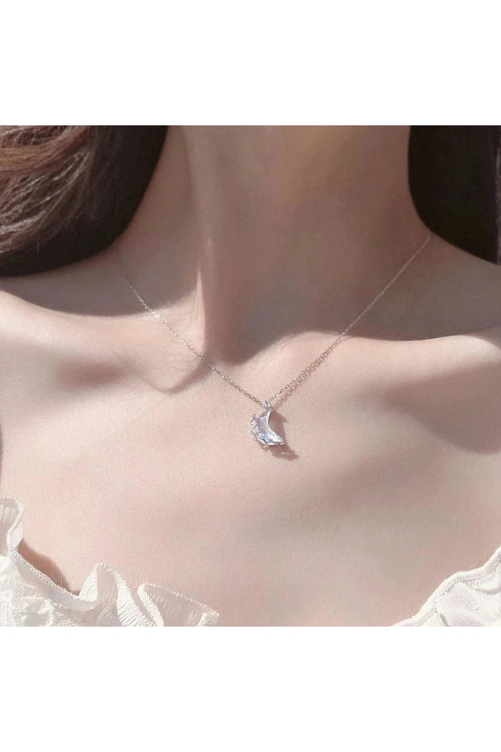 Y2k Moon Stainless Steel Necklace