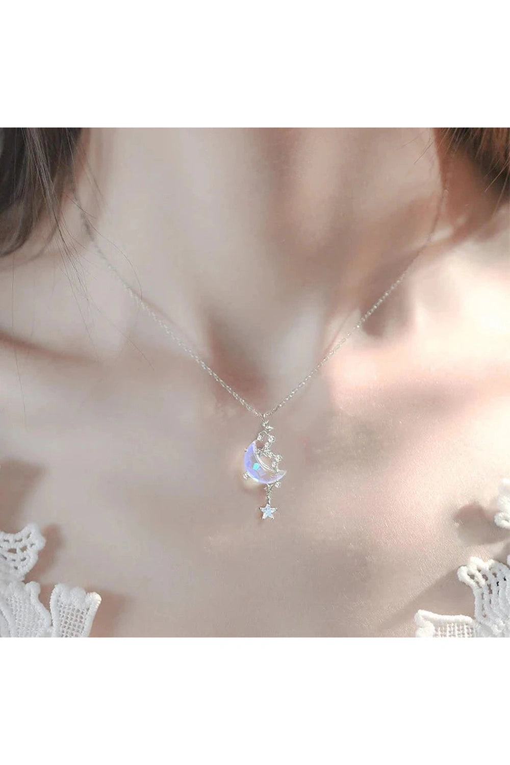 Y2k Moon Stainless Steel Necklace