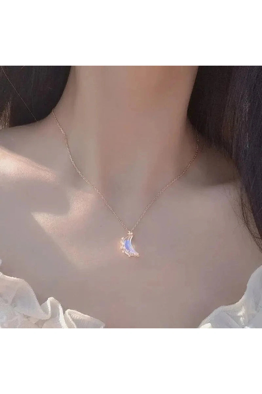 Y2k Moon Stainless Steel Necklace