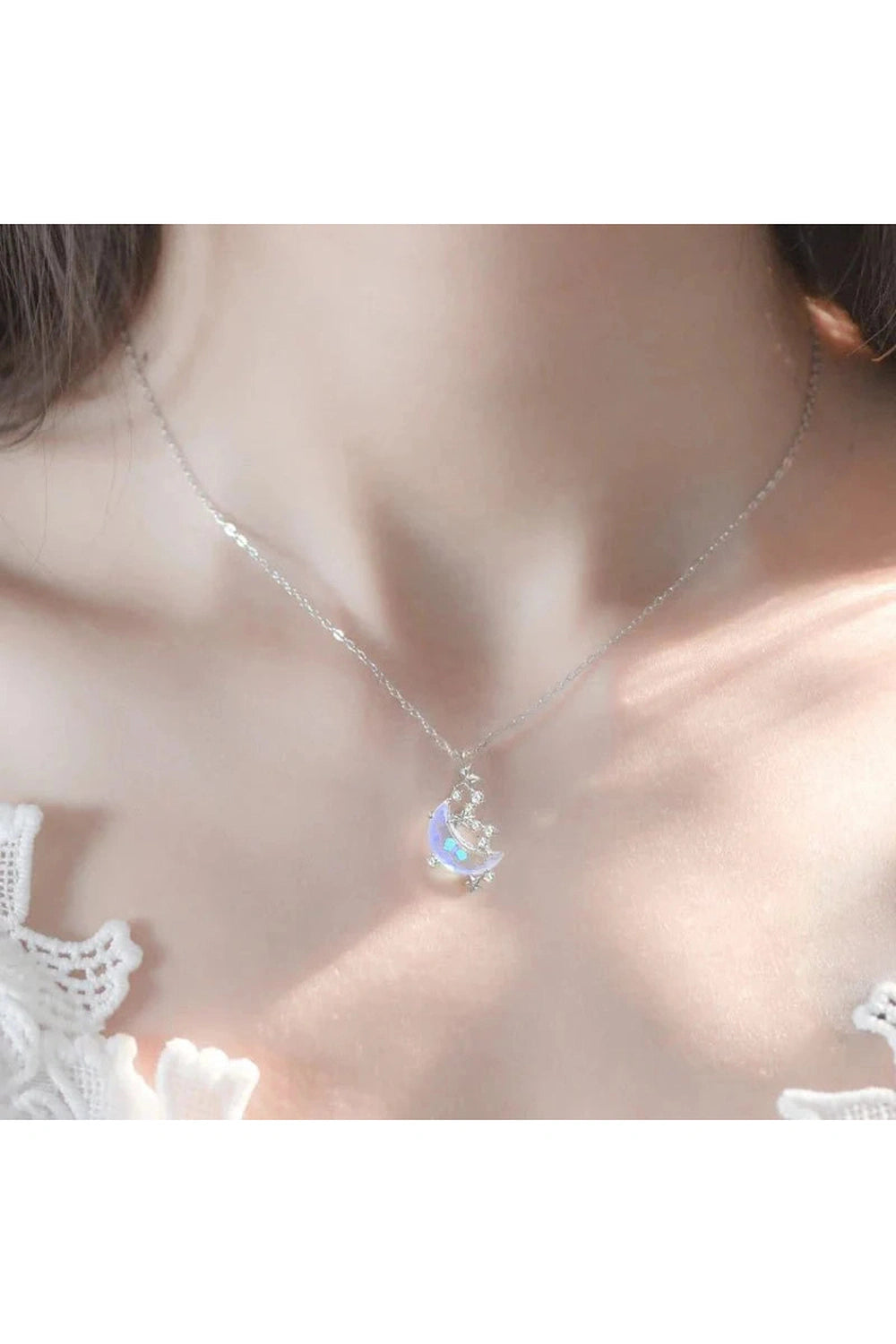 Y2k Moon Stainless Steel Necklace