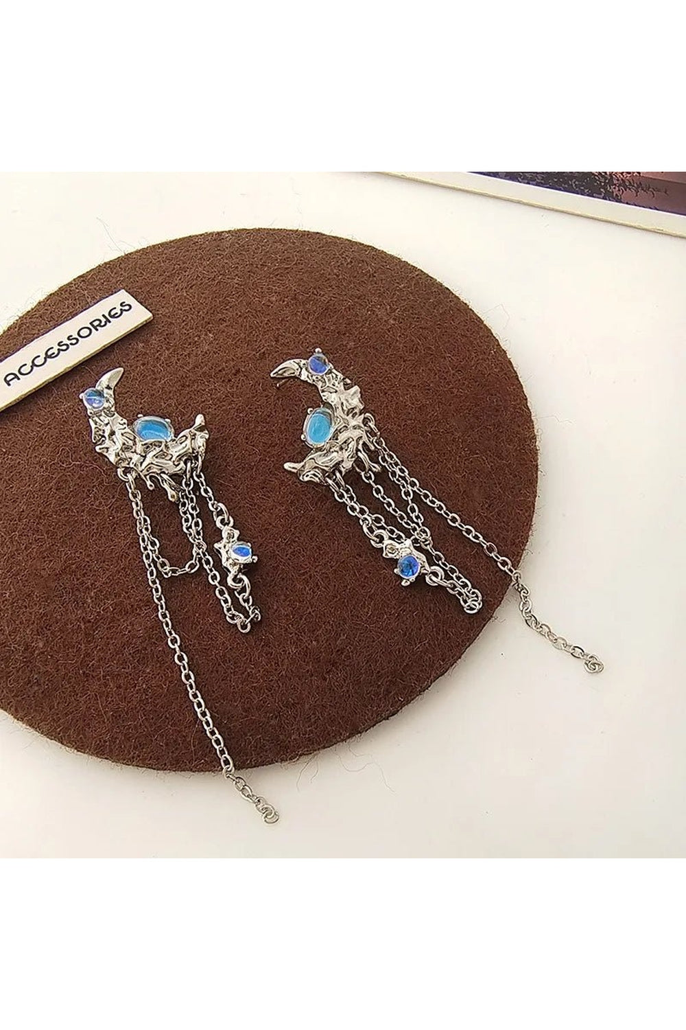 Y2k Moon Tassel Butterfly Drop Earrings