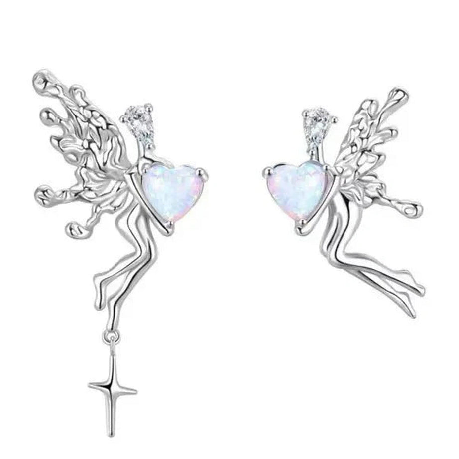 Y2k Moon Tassel Butterfly Drop Earrings