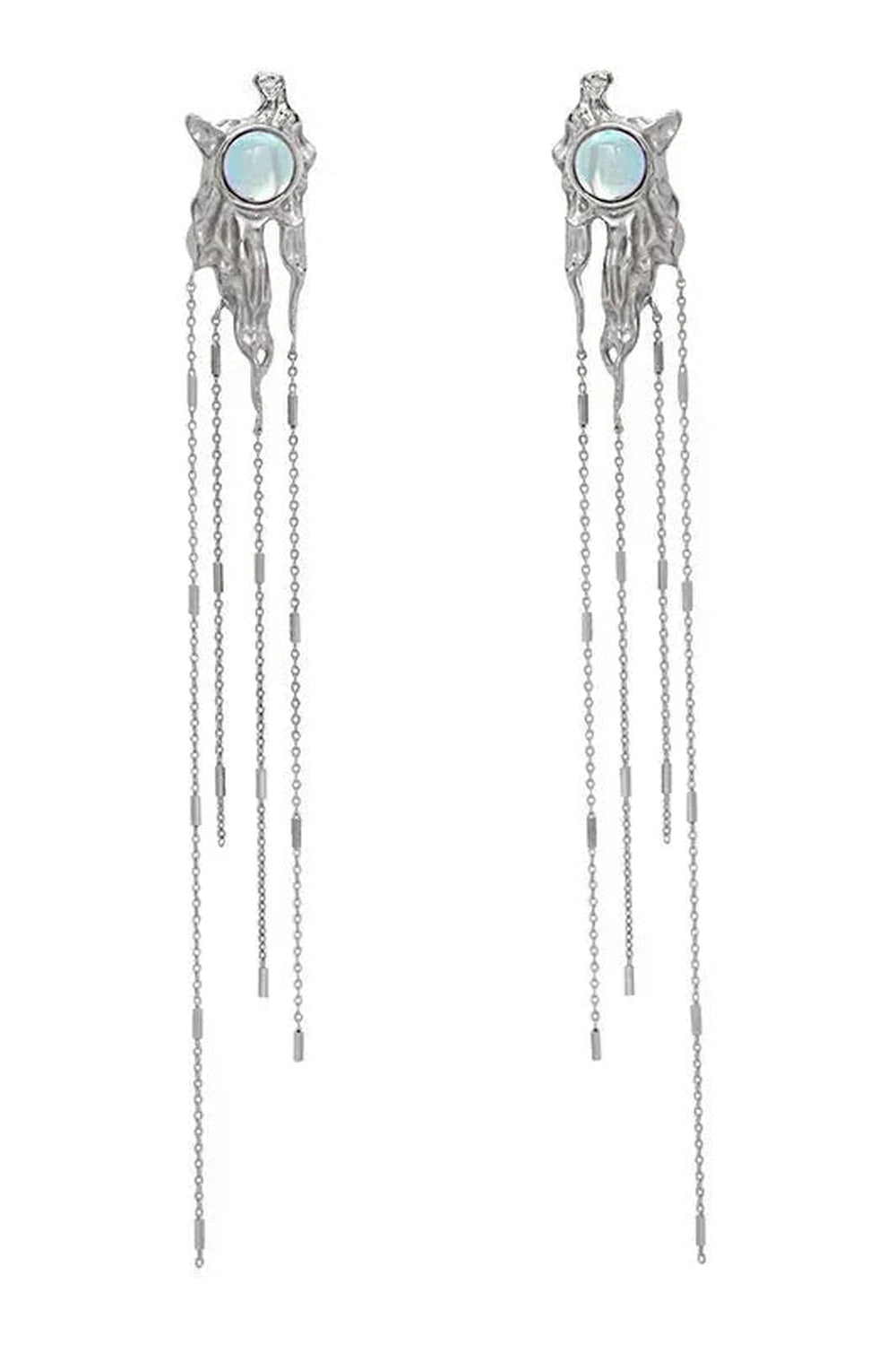 Y2k Moon Tassel Butterfly Drop Earrings