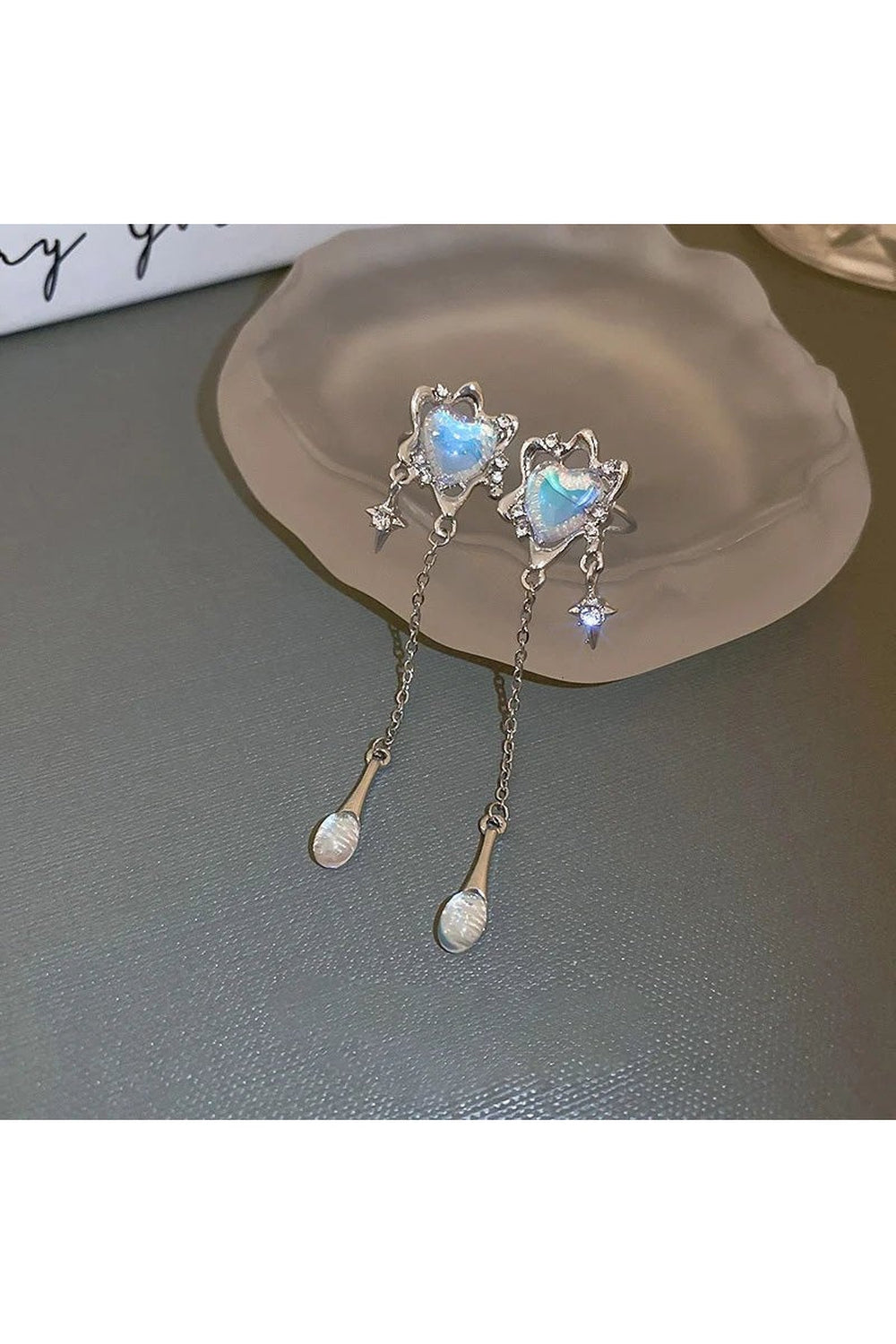 Y2k Moon Tassel Butterfly Drop Earrings