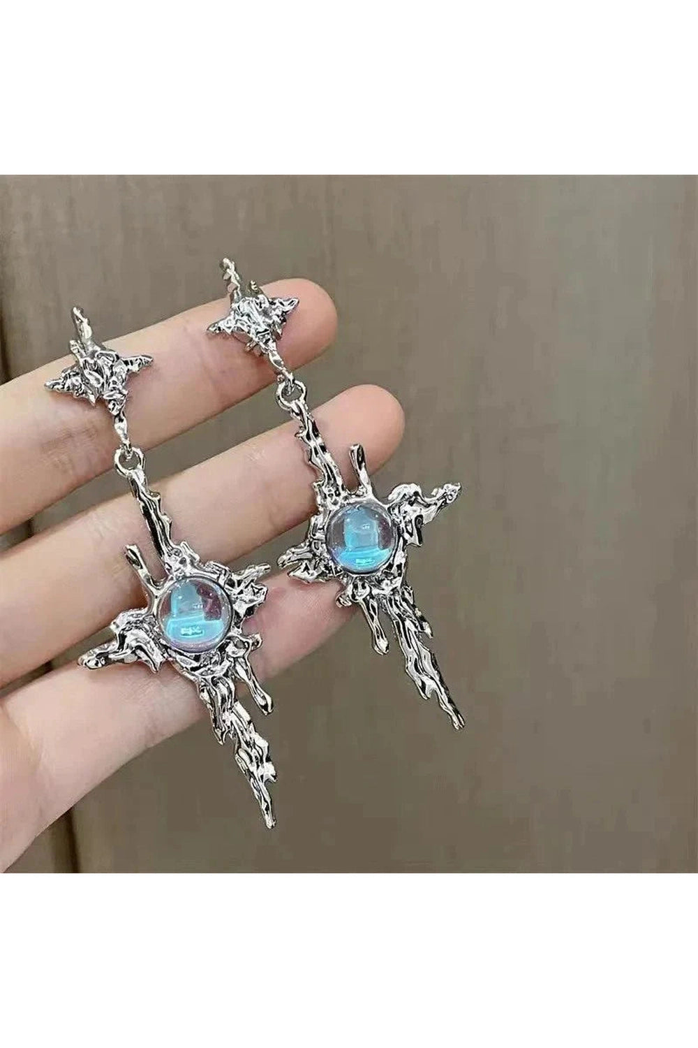 Y2k Moon Tassel Butterfly Drop Earrings