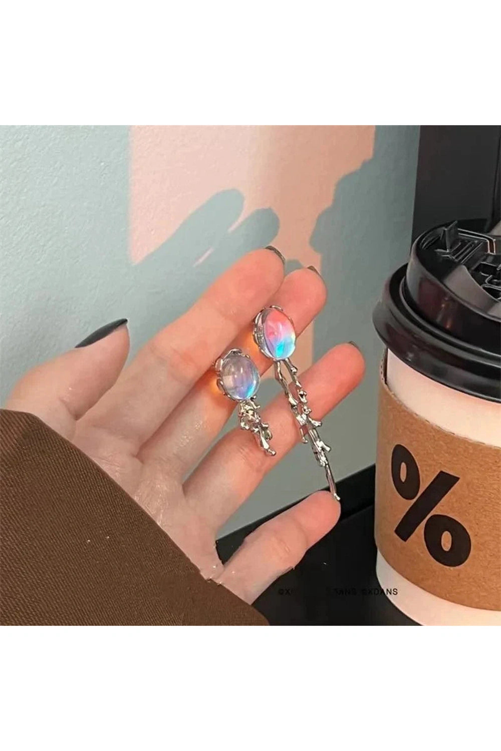 Y2k Moon Tassel Butterfly Drop Earrings