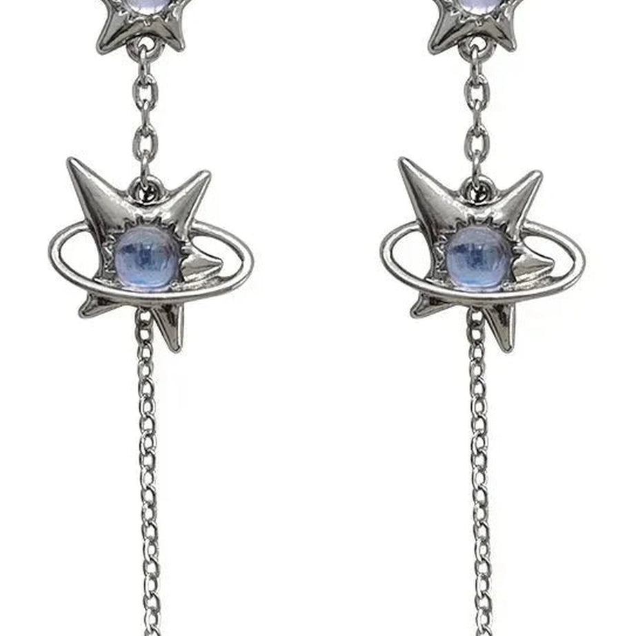 Y2k Moon Tassel Butterfly Drop Earrings