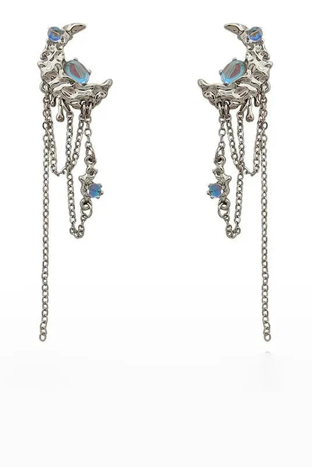 Y2k Moon Tassel Butterfly Drop Earrings