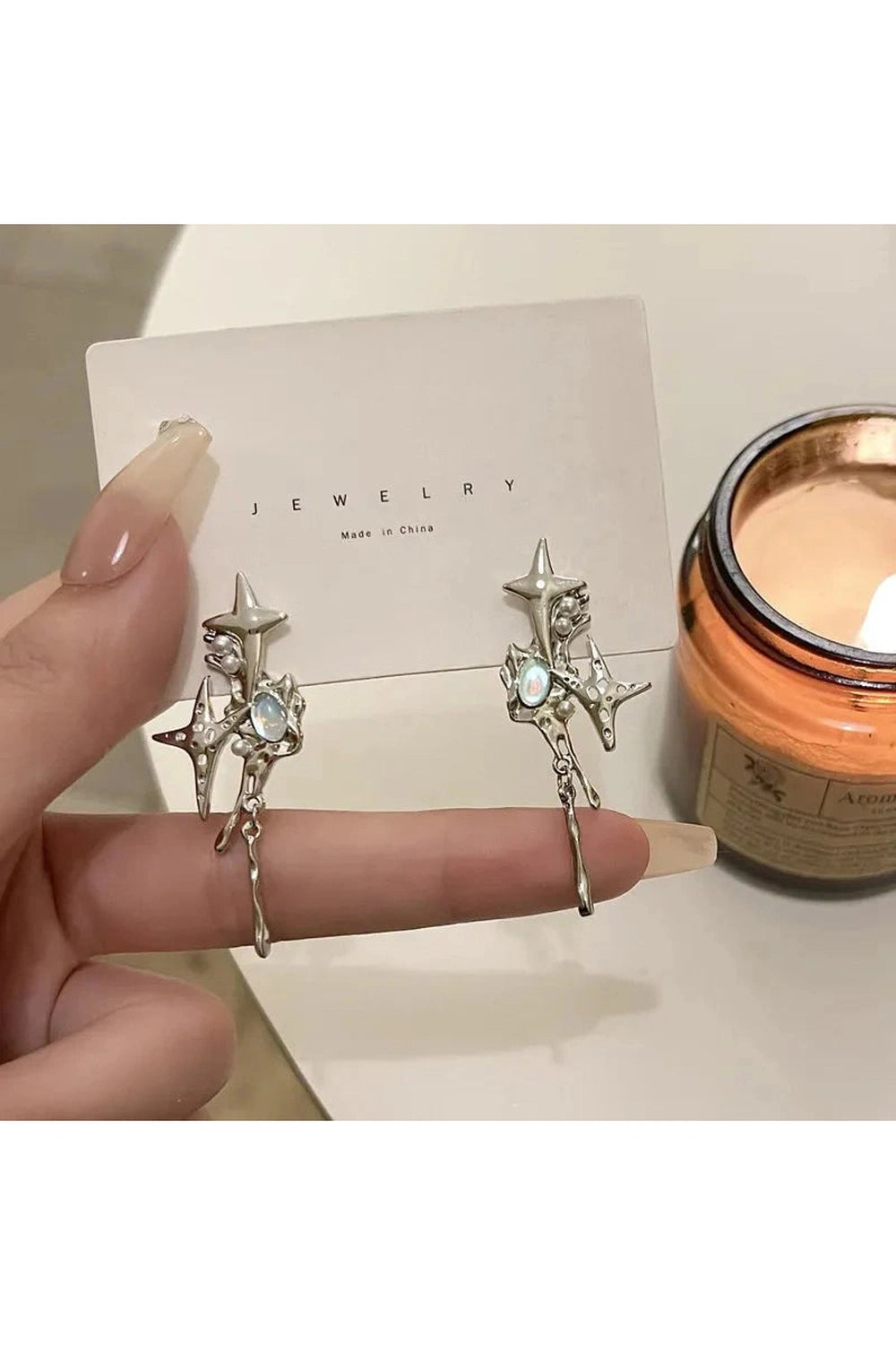 Y2k Moon Tassel Butterfly Drop Earrings