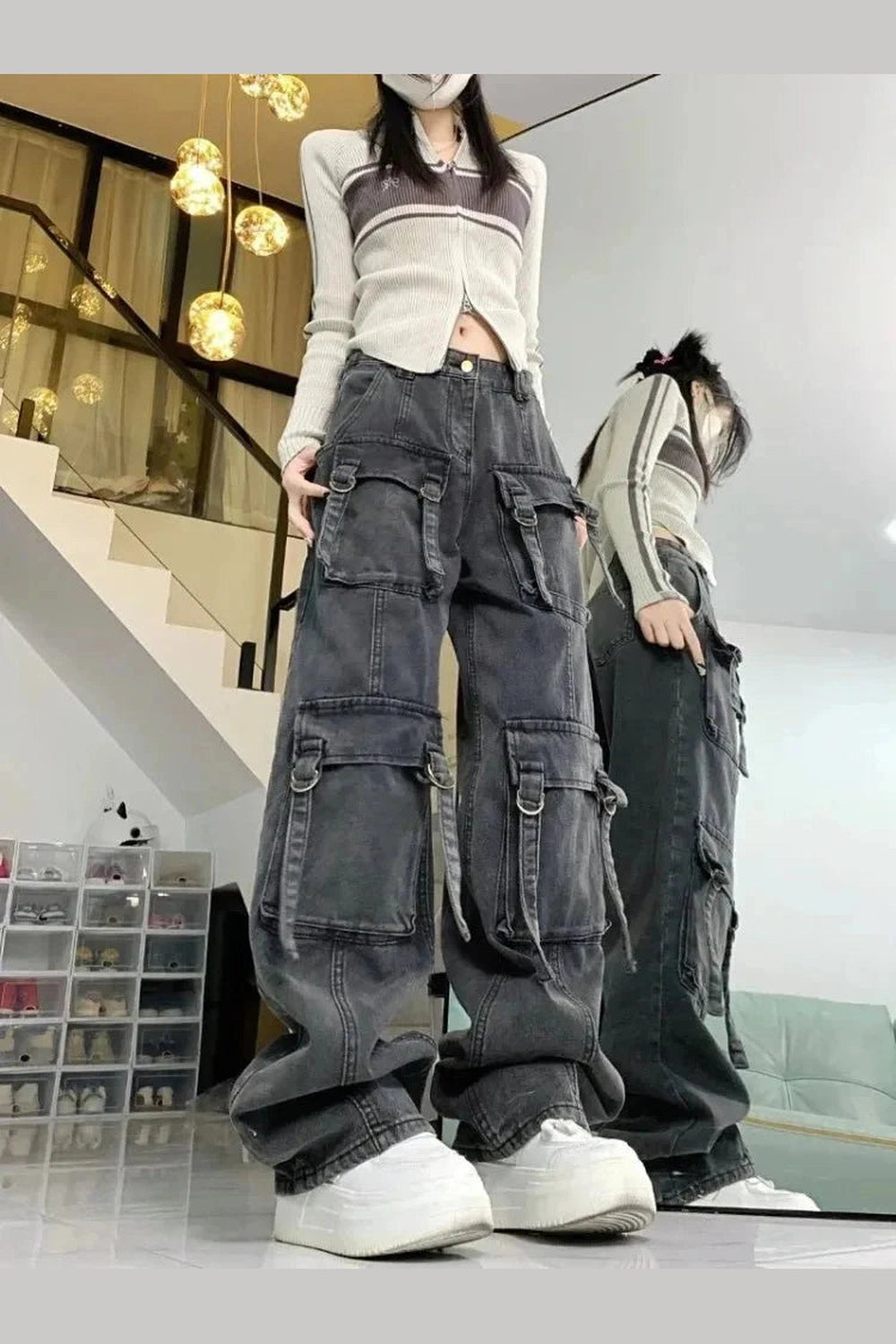 Y2k Multi-pocket Street Jeans