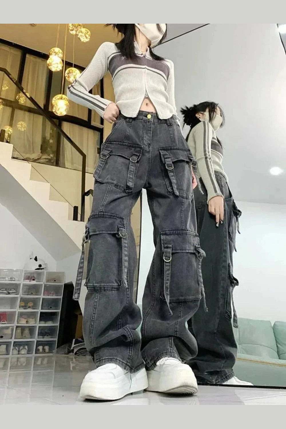Y2k Multi-pocket Street Jeans