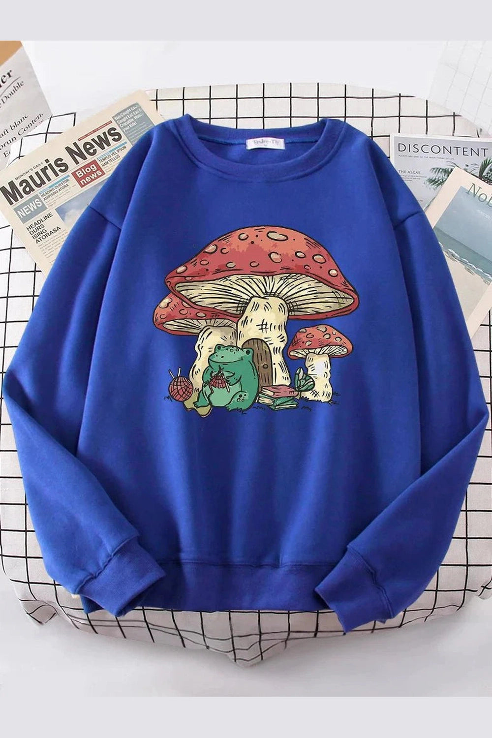 Y2k Mushroom House Frog Oversize Women's Sweatshirt