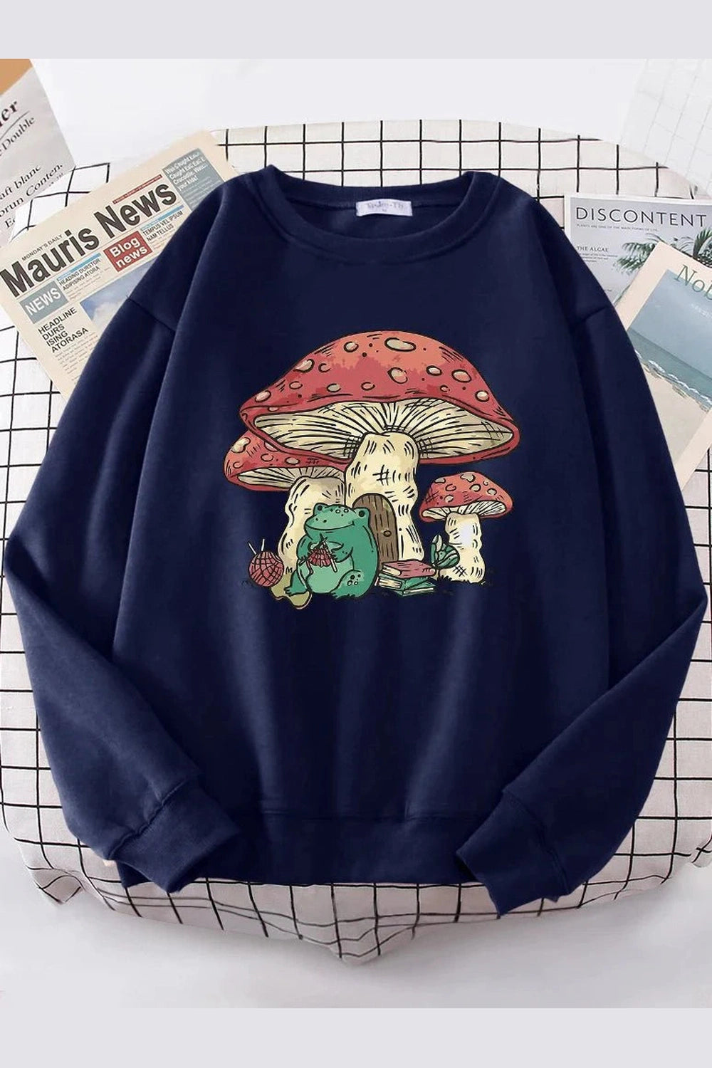 Y2k Mushroom House Frog Oversize Women's Sweatshirt