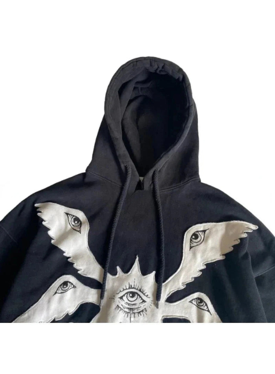 Y2k Mystic Eyes Embroidered Hoodie