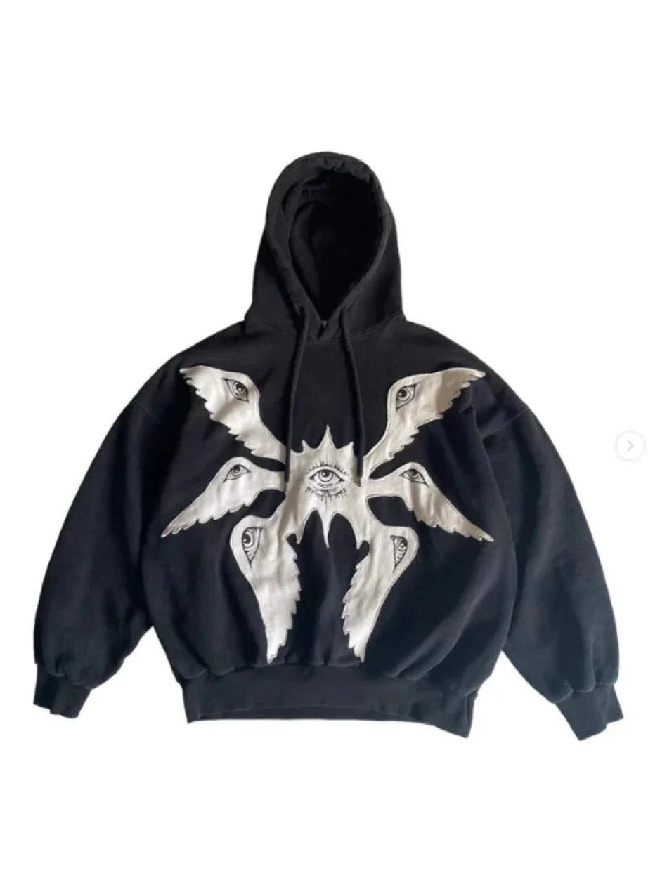 Y2k Mystic Eyes Embroidered Hoodie